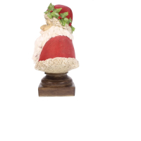 kerstman hulst buste op voet rood